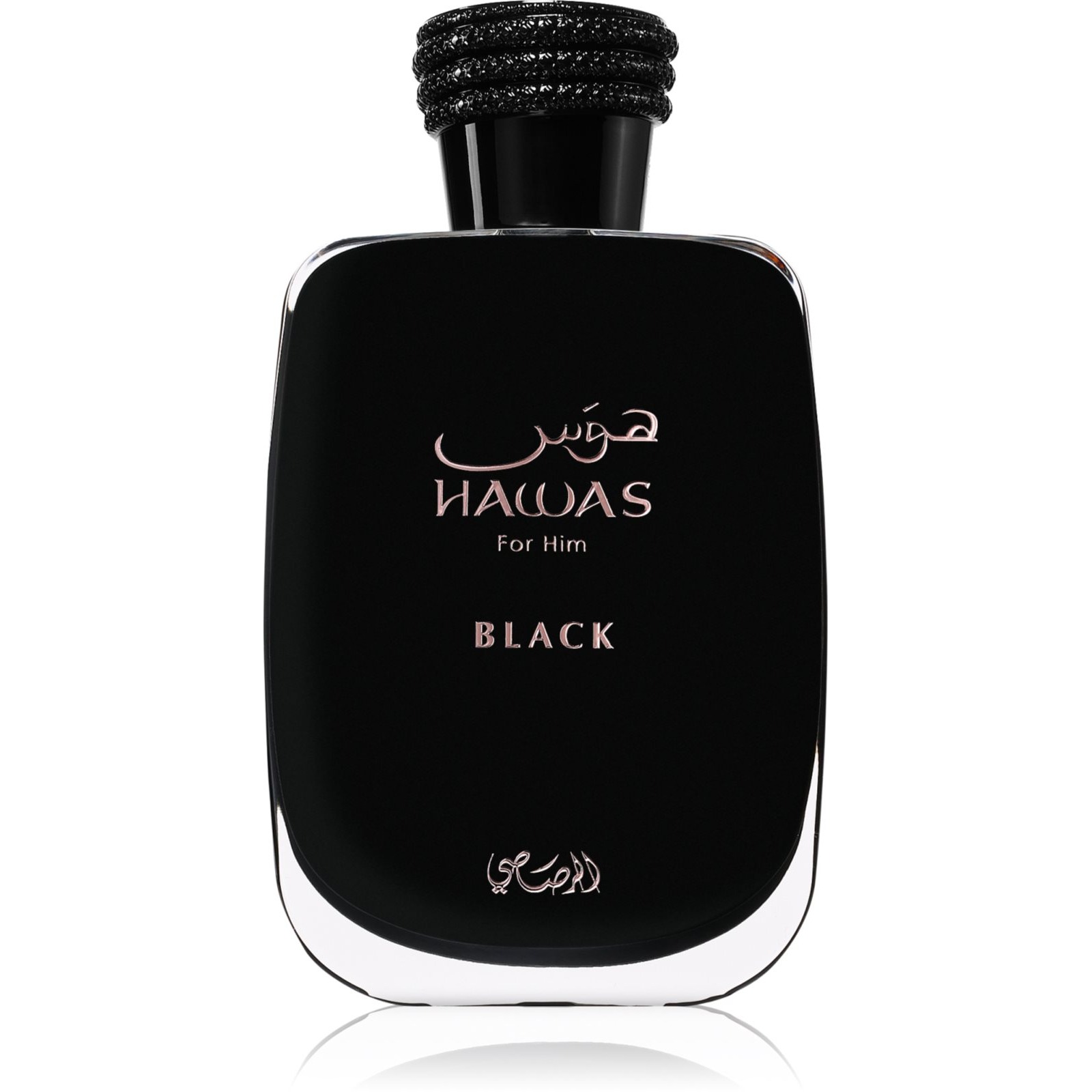 Rasasi Hawas Black 100ml fragrance bottle for him — pineapple • cedar • oakmoss