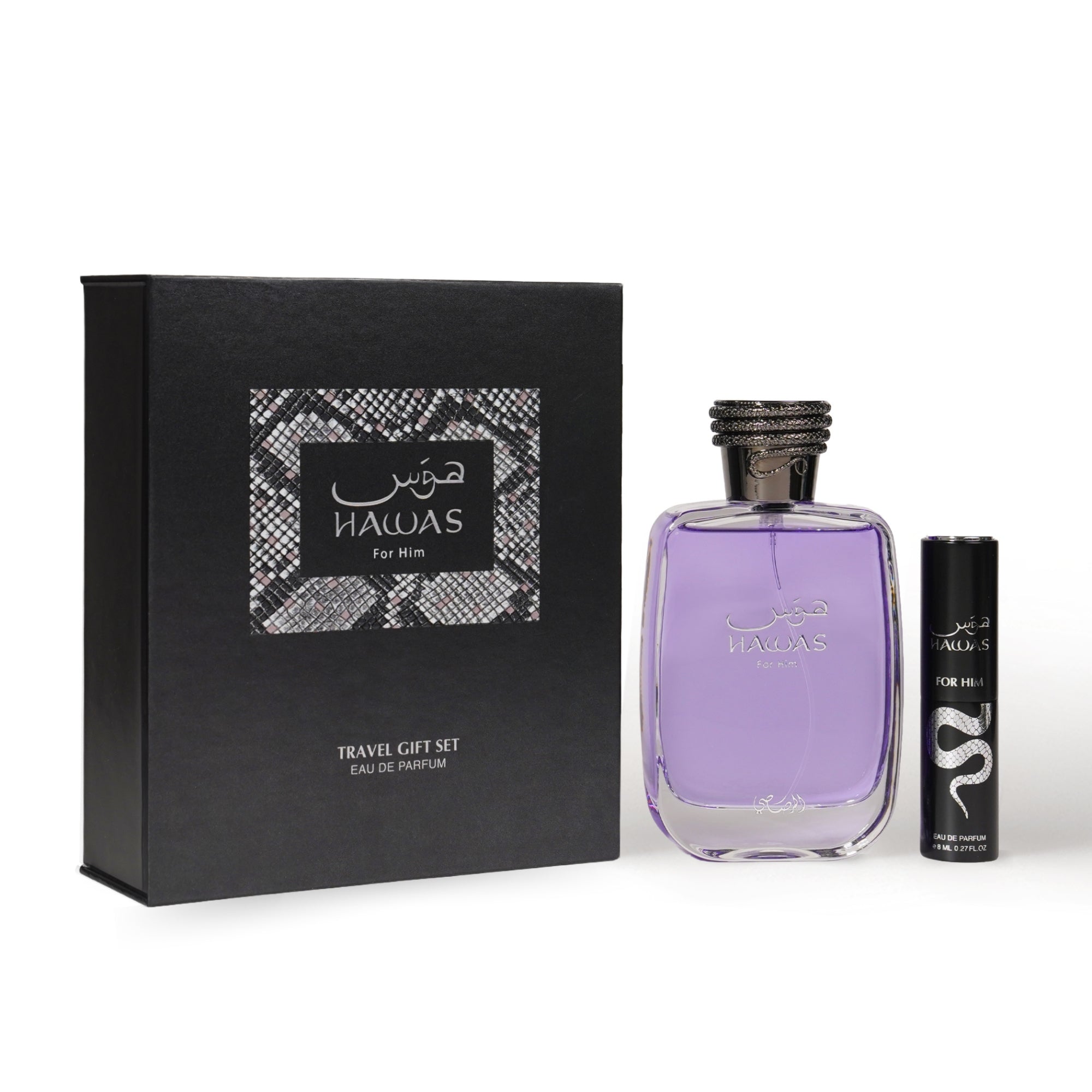 Rasasi Hawas For Him Travel Gift Set 100ml + 8ml fragrance bottle — 100ml + 8ml mini