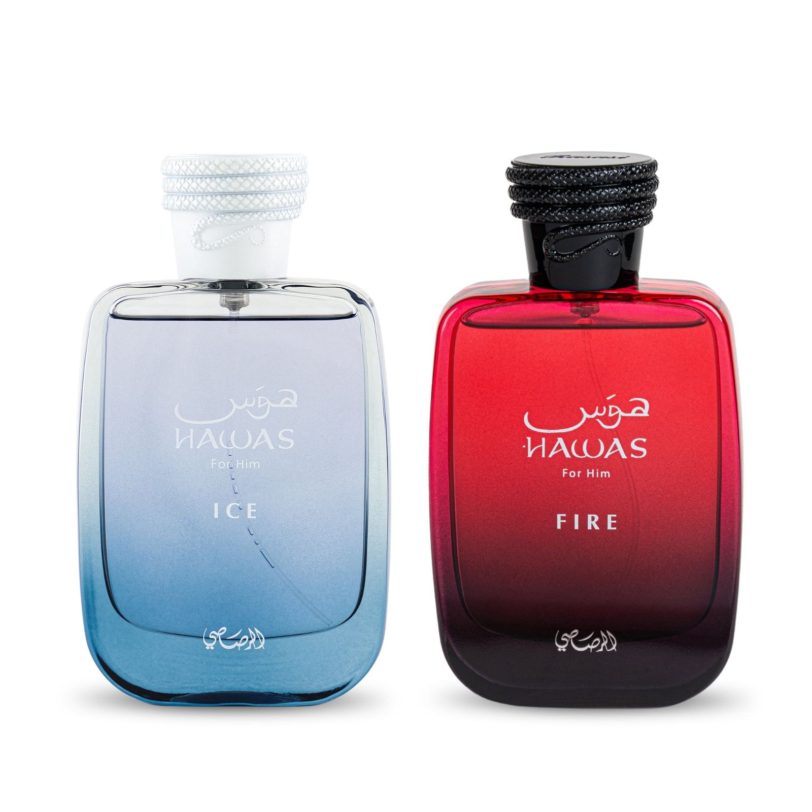 Rasasi Hawas Fire & Ice Duo 2 × 100ml fragrance bottle — fire + ice • 2 × 100ml